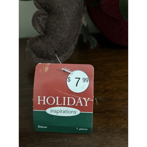 Christmas Moose Plush Holiday Inspirations Knit Scarf Snowflake Sweater Decor - Picture 10 of 12